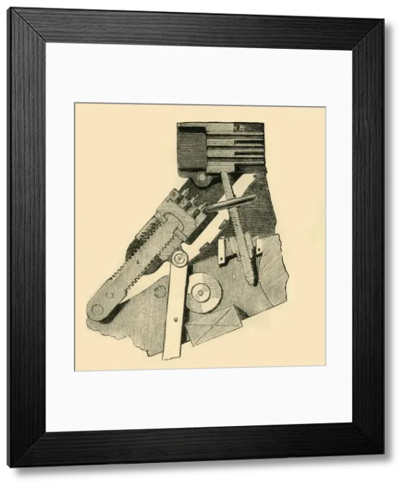 Framed Print : French Mitrailleuse - Section of the Breech (with the Block or Closer Drawn Down), c1872 Framed Print : French Mitrailleuse - Section of the Breech (with the Block or Closer Drawn Down), c1872