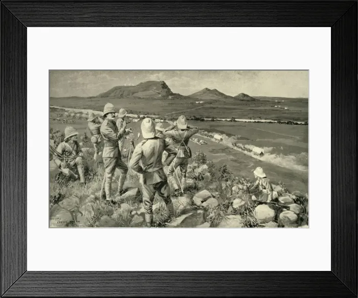 Framed Print : Fighting Mac and the Highland Brigade in Action at Koodoesberg, 1900 Framed Print : Fighting Mac and the Highland Brigade in Action at Koodoesberg, 1900