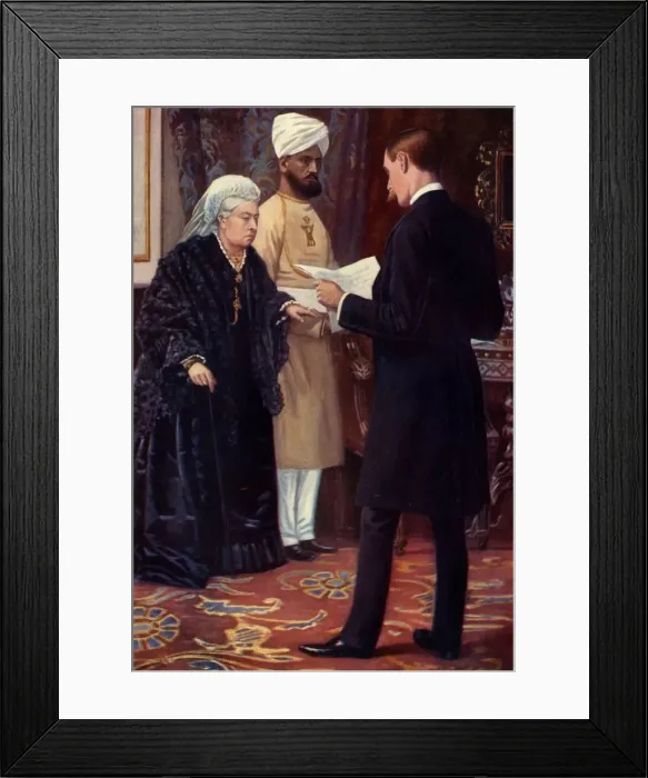 Framed Print : The Queen Listening to a Dispatch from the Front, 1900. Creator: Samuel Begg Framed Print : The Queen Listening to a Dispatch from the Front, 1900. Creator: Samuel Begg