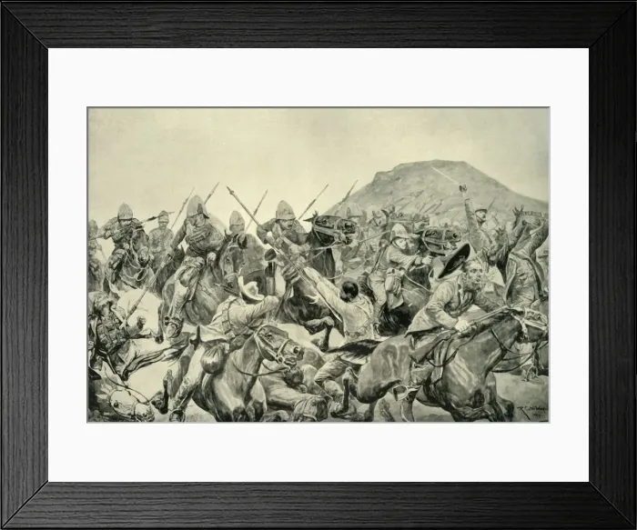 Framed Print : The Battle of Elandslaagte - Charge of the 5th Lancers, 1900 Framed Print : The Battle of Elandslaagte - Charge of the 5th Lancers, 1900