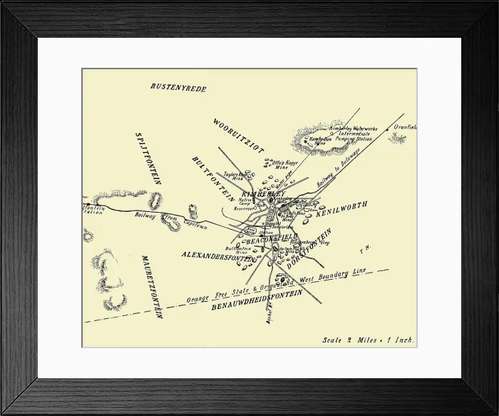 Framed Print : Plan of Kimberley and Environs, 1900. Creator: Unknown Framed Print : Plan of Kimberley and Environs, 1900. Creator: Unknown
