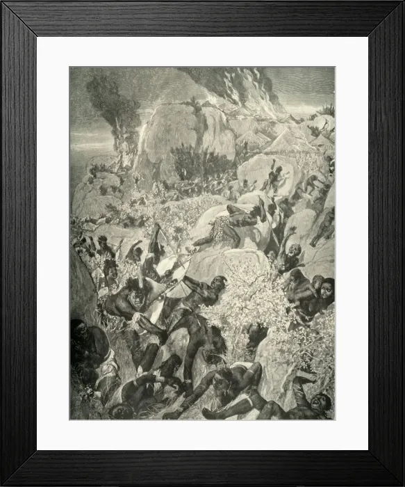 Framed Print : A Matabele Raid in Mashonaland, 1900. Creator: William Small Framed Print : A Matabele Raid in Mashonaland, 1900. Creator: William Small