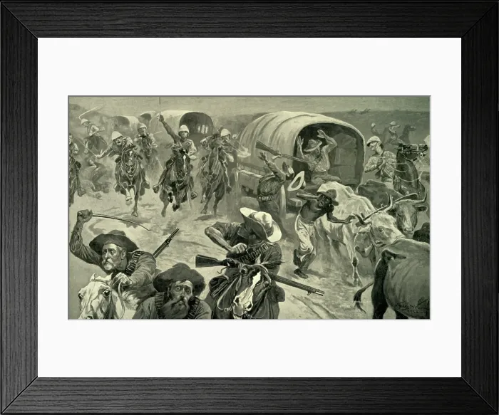 Framed Print : Capture of a Boer Convoy by General French's Troops near Kimberley, 1900 Framed Print : Capture of a Boer Convoy by General French's Troops near Kimberley, 1900