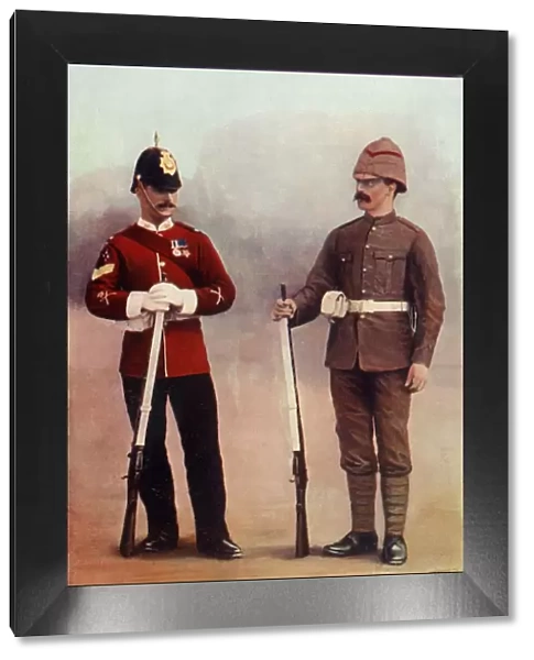Colour-Sergeant and Private (in Khaki), Gloucester Regiment, 1900. Creator: Gregory & Co
