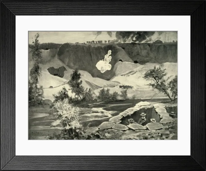 Framed Print : Cronjes Stronghold on the Modder River, 1900. Creator: HC Seppings Wright Framed Print : Cronjes Stronghold on the Modder River, 1900. Creator: HC Seppings Wright