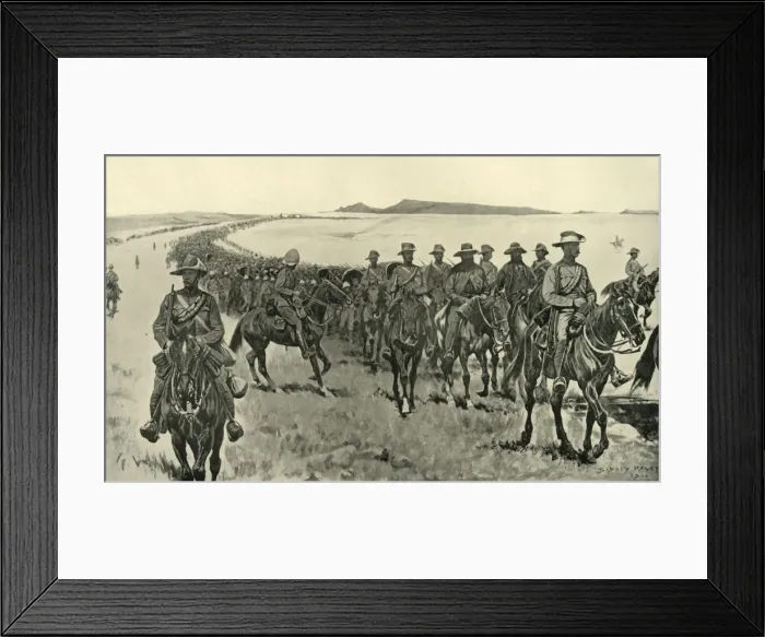 Framed Print : Cronjes Force on their March South, 1900. Creator: Sidney E Paget Framed Print : Cronjes Force on their March South, 1900. Creator: Sidney E Paget