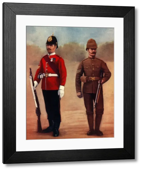 Framed Print : West Yorkshire Regiment (Colour-Sergeant) and Yorkshire Regiment (Sergeant), 1900 Framed Print : West Yorkshire Regiment (Colour-Sergeant) and Yorkshire Regiment (Sergeant), 1900