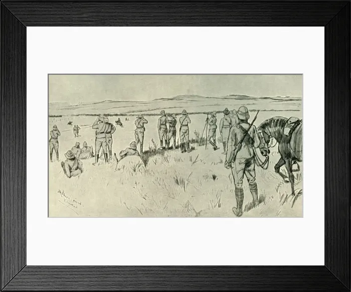Framed Print : Lord Roberts and His Staff Watching the Boers Retreat from Zand River; General French Framed Print : Lord Roberts and His Staff Watching the Boers Retreat from Zand River; General French