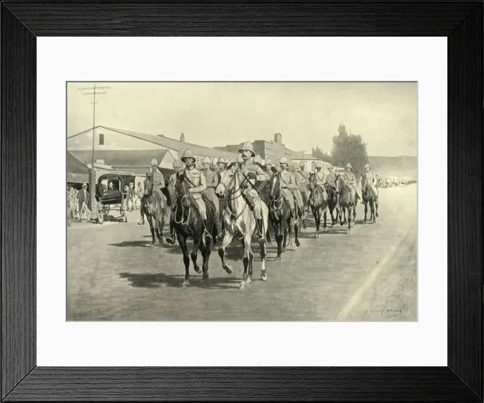 Framed Print : The Entry of Lord Roberts and Staff into Pretoria, 1901. Creator: Unknown Framed Print : The Entry of Lord Roberts and Staff into Pretoria, 1901. Creator: Unknown