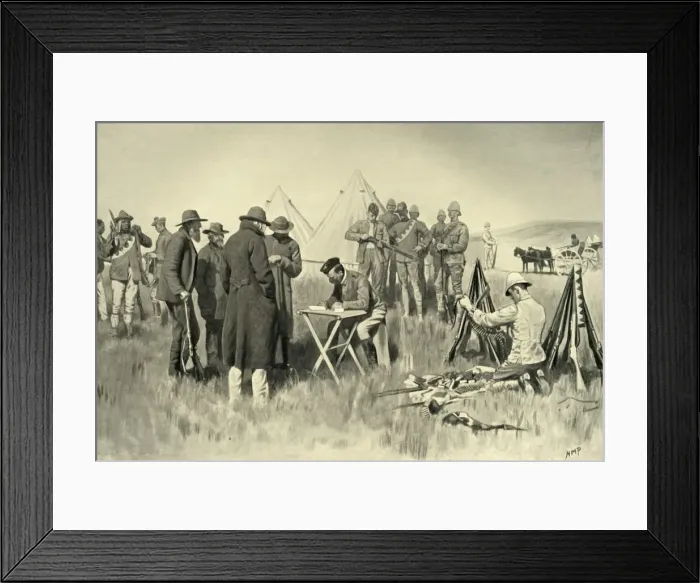 Framed Print : Boers Taking the Oath of Neutrality at Greylingstad, 1901. Creator: Henry Marriott Paget Framed Print : Boers Taking the Oath of Neutrality at Greylingstad, 1901. Creator: Henry Marriott Paget