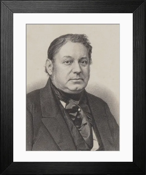 Framed Print : Portrait of pianist and composer Amedee Mereaux (1802-1874). Creator: Sorrieu Framed Print : Portrait of pianist and composer Amedee Mereaux (1802-1874). Creator: Sorrieu