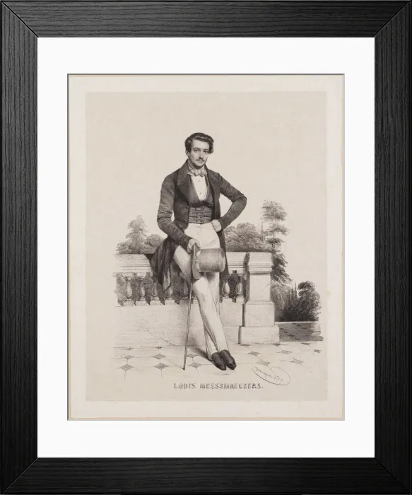Framed Print : Portrait of the Composer Louis Messemaeckers (1809-1889), 1837. Creator: Baugniet Framed Print : Portrait of the Composer Louis Messemaeckers (1809-1889), 1837. Creator: Baugniet
