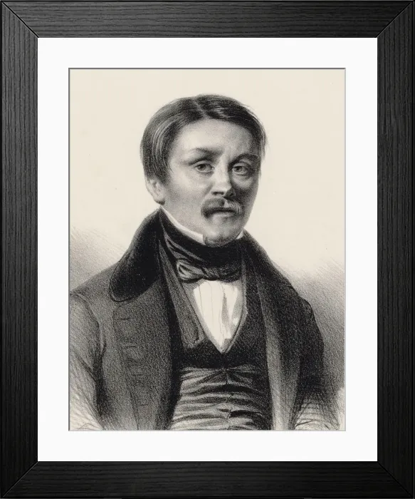 Framed Print : Portrait of the organist and composer Hippolyte Monpou (1804-1841), 1840. Creator Framed Print : Portrait of the organist and composer Hippolyte Monpou (1804-1841), 1840. Creator