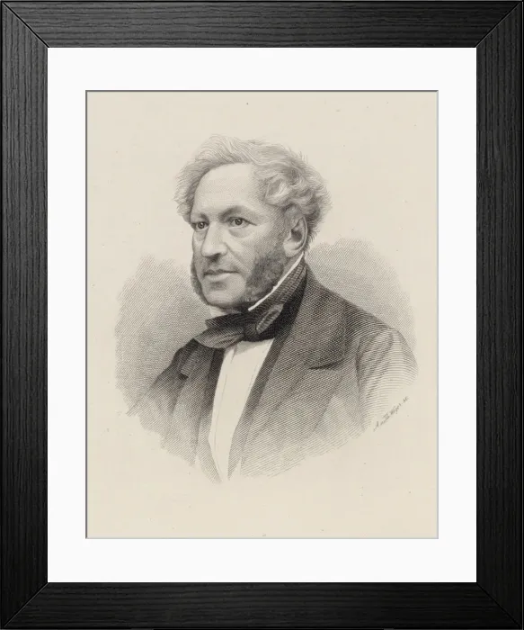 Framed Print : Portrait of pianist and composer Ignaz Moscheles (1794-1870), c. 1850. Creator: Weger Framed Print : Portrait of pianist and composer Ignaz Moscheles (1794-1870), c. 1850. Creator: Weger