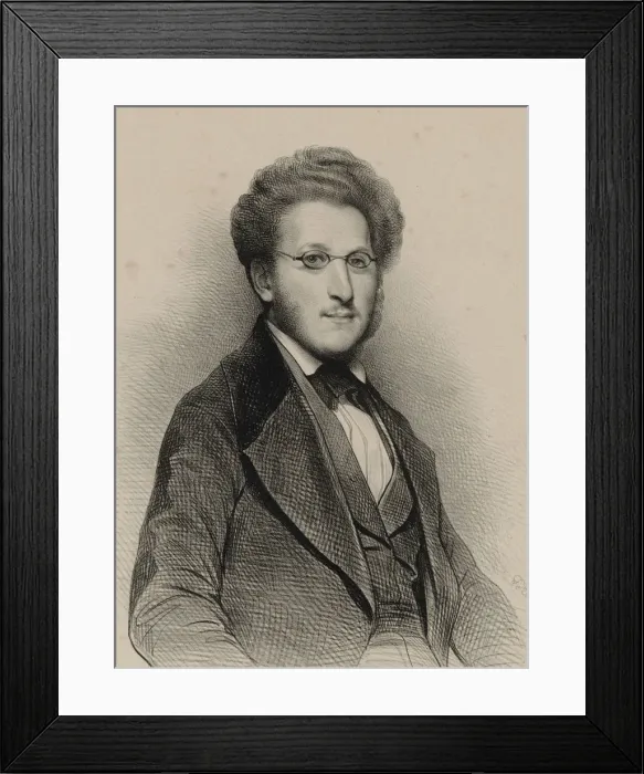 Framed Print : Portrait of the violinist and composer Heinrich Panofka (1807-1887), 1840. Creator: Deveria