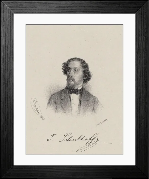Framed Print : Portrait of the pianist and composer Julius Schulhoff (1825-1898), 1850. Creator: Prinzhofer Framed Print : Portrait of the pianist and composer Julius Schulhoff (1825-1898), 1850. Creator: Prinzhofer