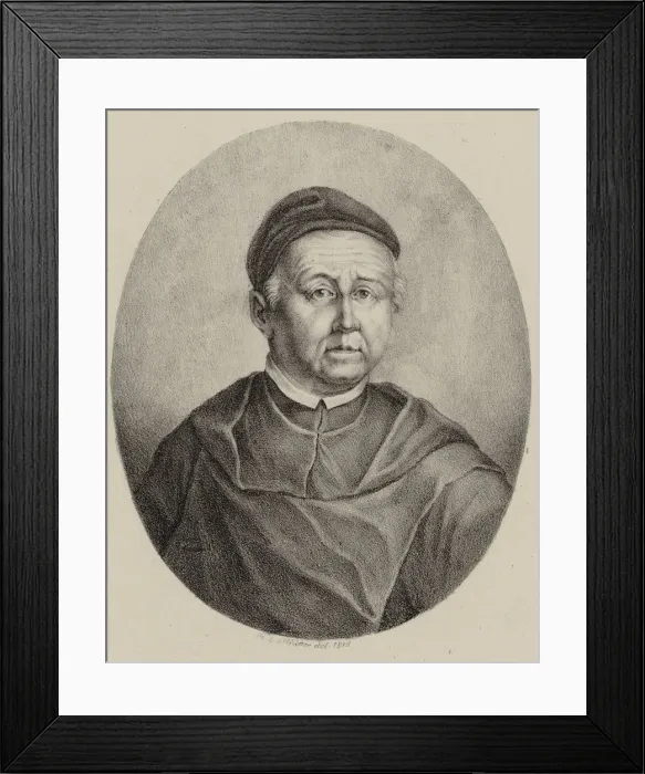 Framed Print : Portrait of the Composer Meinrad Spiess (1683-1761), 1818. Creator: Winter, Heinrich Eduard von Framed Print : Portrait of the Composer Meinrad Spiess (1683-1761), 1818. Creator: Winter, Heinrich Eduard von