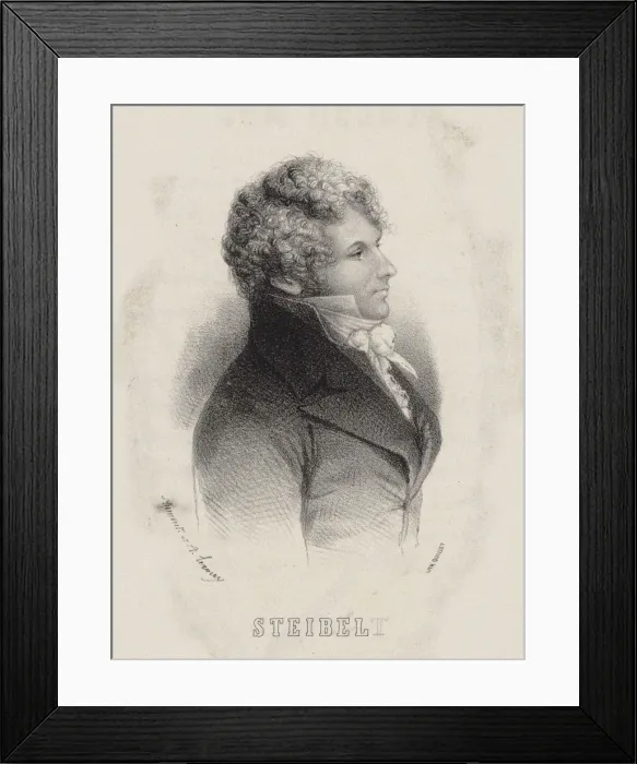 Framed Print : Portrait of pianist and composer Daniel Steibelt (1765-1823), 1850. Creator: Leroux Framed Print : Portrait of pianist and composer Daniel Steibelt (1765-1823), 1850. Creator: Leroux