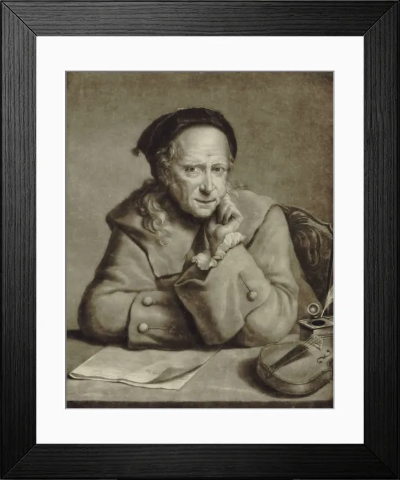 Framed Print : Portrait of the violinist and composer Carlo Tessarini (1690-1766), ca 1760. Creator: Pether Framed Print : Portrait of the violinist and composer Carlo Tessarini (1690-1766), ca 1760. Creator: Pether