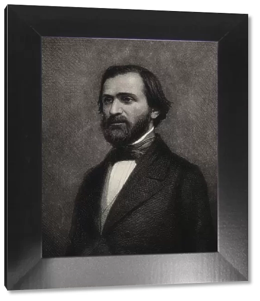 Portrait of the Composer Giuseppe Verdi (1813-1901), c. 1850. Creator: Geoffroy, Charles-Michel