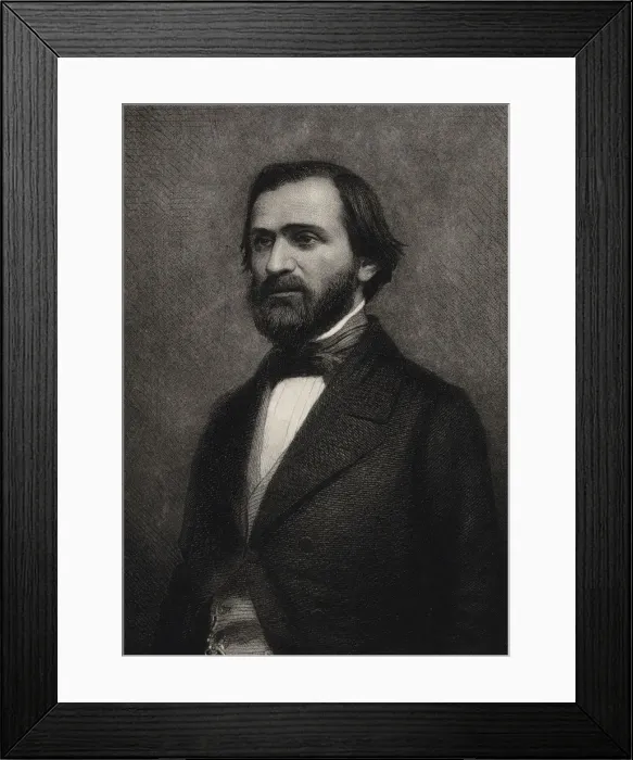 Framed Print : Portrait of the Composer Giuseppe Verdi (1813-1901), c. 1850. Creator: Geoffroy, Charles-Michel Framed Print : Portrait of the Composer Giuseppe Verdi (1813-1901), c. 1850. Creator: Geoffroy, Charles-Michel