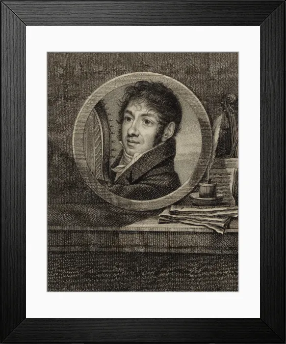 Framed Print : Portrait of the harpist and composer Jean-Aime Vernier (1769-1840), c. 1800 Framed Print : Portrait of the harpist and composer Jean-Aime Vernier (1769-1840), c. 1800