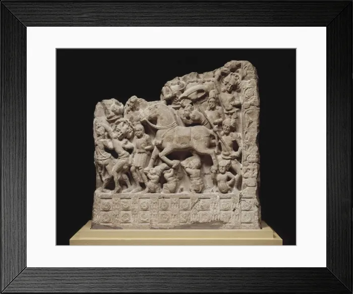 Framed Print : The Great Departure of Siddhartha Gautama, 2nd cen. AD. Creator: Indian Art Framed Print : The Great Departure of Siddhartha Gautama, 2nd cen. AD. Creator: Indian Art