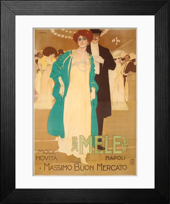 Framed Print : Mele Mode Novita, 1909. Creator: Metlicovitz, Leopoldo (1868-1944) Framed Print : Mele Mode Novita, 1909. Creator: Metlicovitz, Leopoldo (1868-1944)