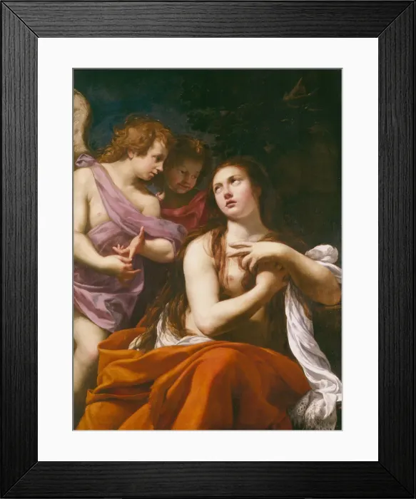 Framed Print : Mary Magdalene and two Angels, 1621. Creator: Vouet, Simon (1590-1649) Framed Print : Mary Magdalene and two Angels, 1621. Creator: Vouet, Simon (1590-1649)