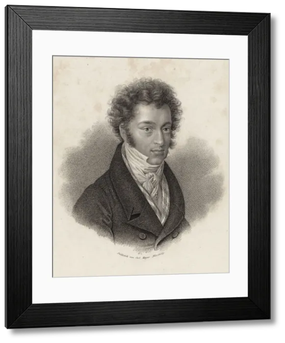 Framed Print : Portrait of pianist and composer Ignaz Moscheles (1794-1870), c. 1830. Creator: Mayer Framed Print : Portrait of pianist and composer Ignaz Moscheles (1794-1870), c. 1830. Creator: Mayer