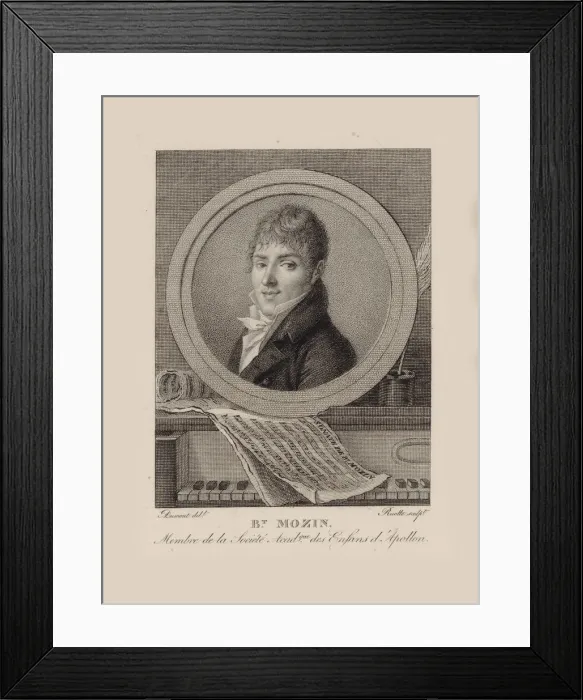 Framed Print : Portrait of the Composer Benoit Mozin (1769-1857), 1800. Creator: Ruotte, Louis Charles Framed Print : Portrait of the Composer Benoit Mozin (1769-1857), 1800. Creator: Ruotte, Louis Charles