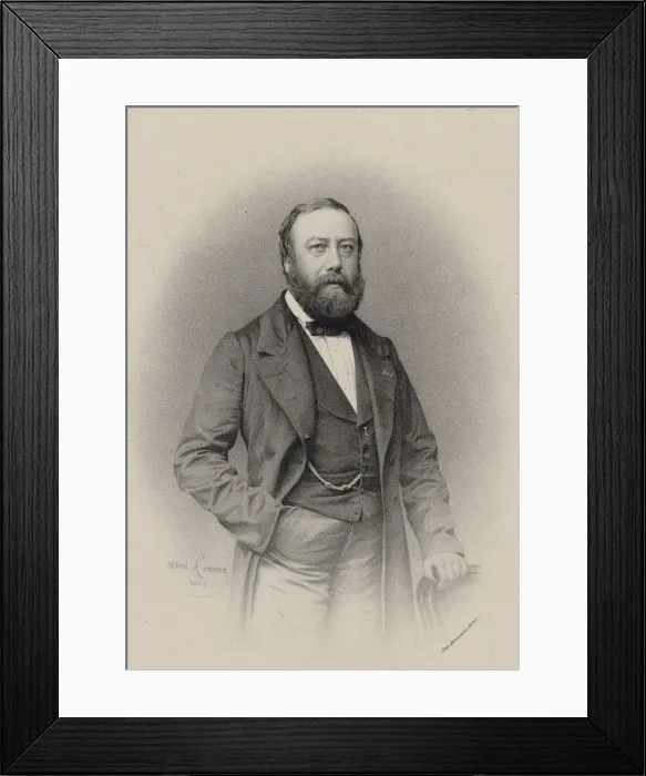 Framed Print : Portrait of the composer and chansonnier Gustave Nadaud (1820-1893), 1862. Creator: Lemoine Framed Print : Portrait of the composer and chansonnier Gustave Nadaud (1820-1893), 1862. Creator: Lemoine