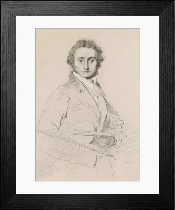 Framed Print : Portrait of Niccolo Paganini (1782-1840), 1830. Creator: Calamatta, Luigi (1802-1869)