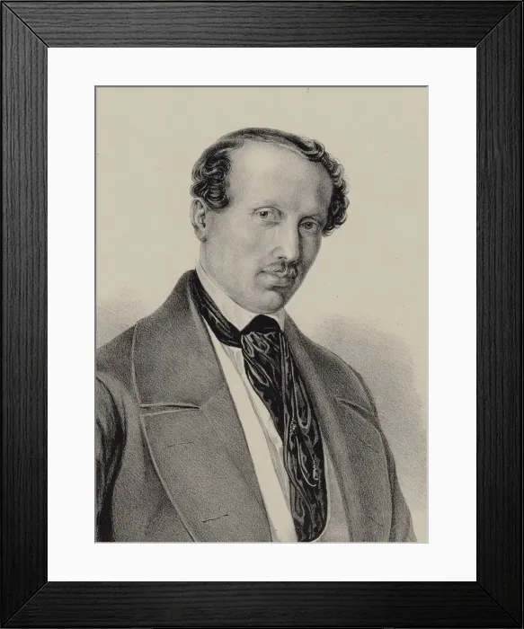Framed Print : Portrait of the composer Hans Christian Lumbye (1810-1874), c. 1850. Creator: Anonymous Framed Print : Portrait of the composer Hans Christian Lumbye (1810-1874), c. 1850. Creator: Anonymous
