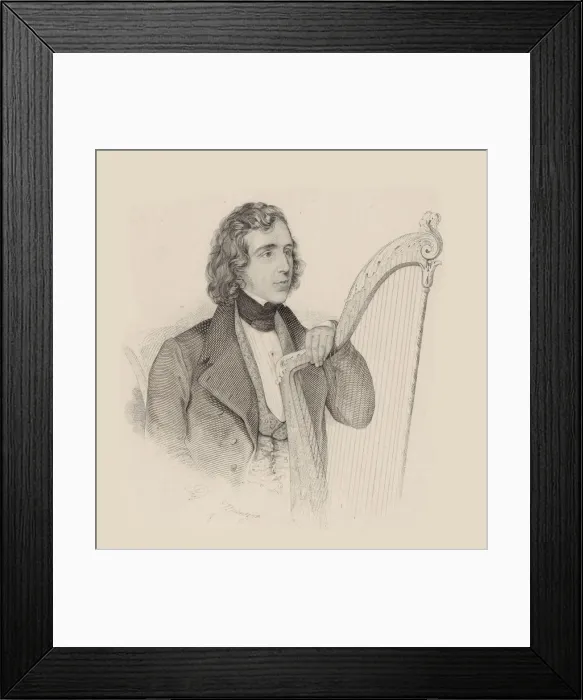 Framed Print : Portrait of the harpist and composer Elias Parish Alvars (1808-1849), 1830. Creator: Anonymous Framed Print : Portrait of the harpist and composer Elias Parish Alvars (1808-1849), 1830. Creator: Anonymous