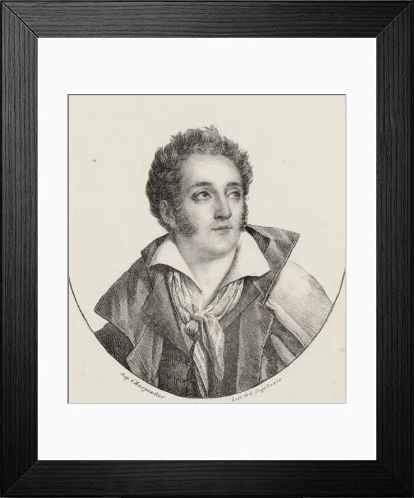 Framed Print : Portrait of the composer Francois Charles Mansui (1785-1847). Creator: Engelmann Framed Print : Portrait of the composer Francois Charles Mansui (1785-1847). Creator: Engelmann