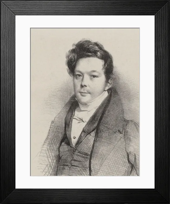 Framed Print : Portrait of the composer Auguste-Mathieu Panseron (1796-1859), 1820. Creator: Anonymous Framed Print : Portrait of the composer Auguste-Mathieu Panseron (1796-1859), 1820. Creator: Anonymous