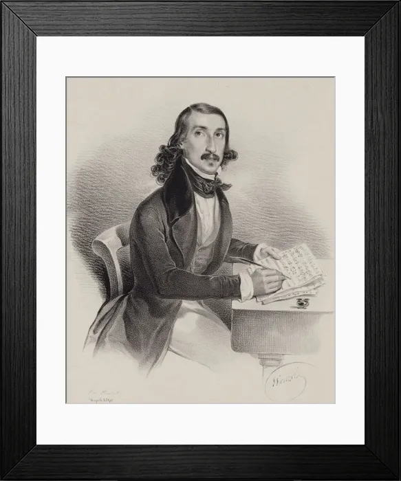 Framed Print : Portrait of the singer and composer Giacinto Marras (1810-1883), 1840. Creator: Wenzel Framed Print : Portrait of the singer and composer Giacinto Marras (1810-1883), 1840. Creator: Wenzel