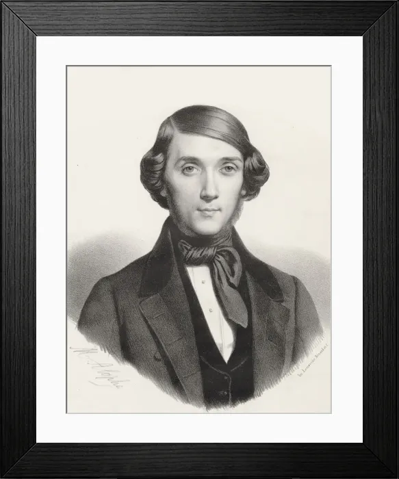 Framed Print : Portrait of the pianist and composer Jean-Henri Ravina (1818-1906), ca 1845. Creator: Alophe Framed Print : Portrait of the pianist and composer Jean-Henri Ravina (1818-1906), ca 1845. Creator: Alophe