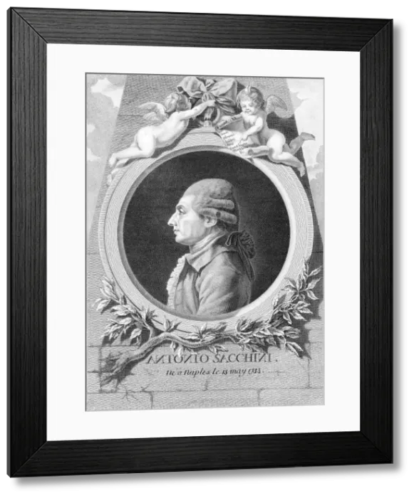 Framed Print : Portrait of the composer Antonio Sacchini (1730-1786), 1781. Creator: Cathelin, Louis-Jacques Framed Print : Portrait of the composer Antonio Sacchini (1730-1786), 1781. Creator: Cathelin, Louis-Jacques