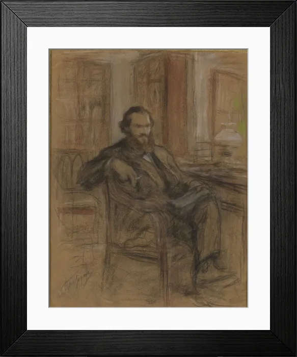 Framed Print : Leo Tolstoy during the work on the novel War and Peace, 1893-1903. Creator: Pasternak Framed Print : Leo Tolstoy during the work on the novel War and Peace, 1893-1903. Creator: Pasternak