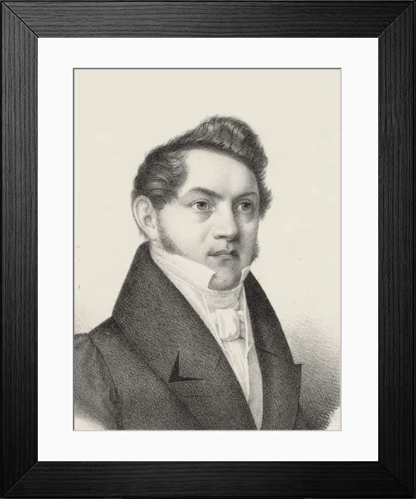 Framed Print : Portrait of Carl Gottlieb Reissiger (1798-1859), c. 1830. Creator: Czauczik (Zausig) Framed Print : Portrait of Carl Gottlieb Reissiger (1798-1859), c. 1830. Creator: Czauczik (Zausig)