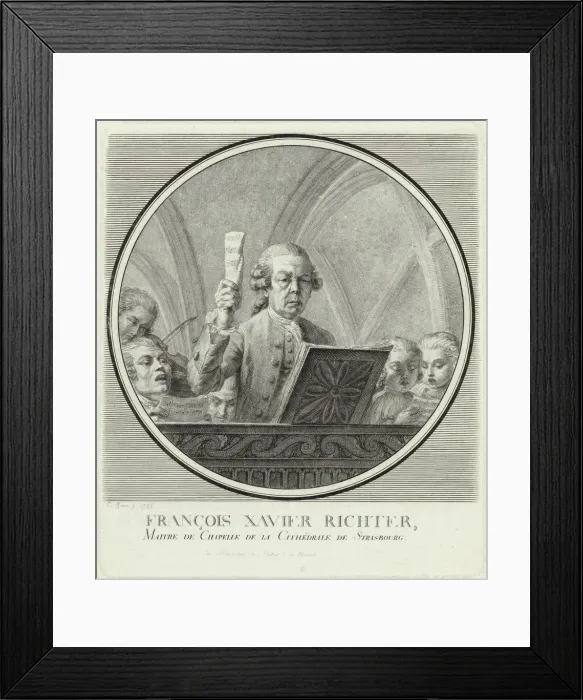 Framed Print : Portrait of the composer Franz Xaver Richter (1709-1789), 1785. Creator: Guerin Framed Print : Portrait of the composer Franz Xaver Richter (1709-1789), 1785. Creator: Guerin