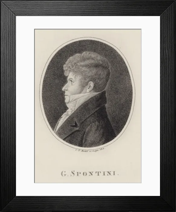Framed Print : Portrait of the conductor and composer Gaspare Spontini (1774-1851), 1813. Creator: Riedel Framed Print : Portrait of the conductor and composer Gaspare Spontini (1774-1851), 1813. Creator: Riedel