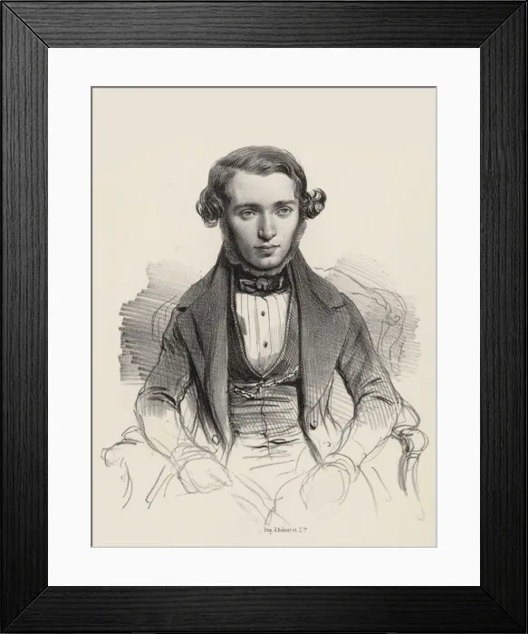 Framed Print : Portrait of pianist and composer Jacob Rosenhain (1813-1894), 1845. Creator: Anonymous Framed Print : Portrait of pianist and composer Jacob Rosenhain (1813-1894), 1845. Creator: Anonymous