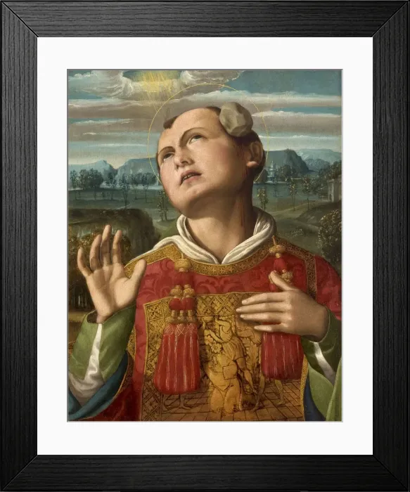 Framed Print : The Stoning of Saint Stephen, 1500-1505. Creator: Signorelli, Luca (ca 1441-1523) Framed Print : The Stoning of Saint Stephen, 1500-1505. Creator: Signorelli, Luca (ca 1441-1523)