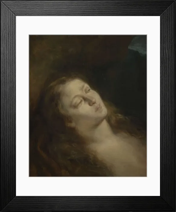 Framed Print : Saint Mary Magdalene in the desert, 1845. Creator: Delacroix, Eugene (1798-1863) Framed Print : Saint Mary Magdalene in the desert, 1845. Creator: Delacroix, Eugene (1798-1863)