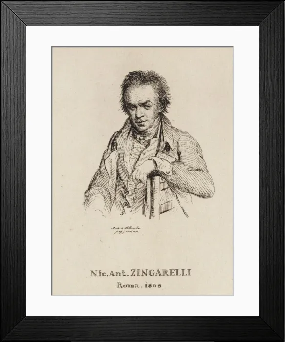 Framed Print : Portrait of the Composer Nicola Antonio Zingarelli (1752-1837). Creator: Hillemacher Framed Print : Portrait of the Composer Nicola Antonio Zingarelli (1752-1837). Creator: Hillemacher