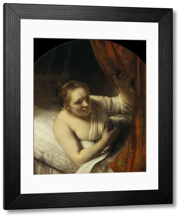 Framed Print : Young woman in bed, 1645-1647. Creator: Rembrandt van Rhijn (1606-1669) Framed Print : Young woman in bed, 1645-1647. Creator: Rembrandt van Rhijn (1606-1669)