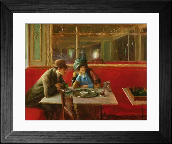 Framed Print : Au Cafe. Creator: Beraud, Jean (1849-1936) Framed Print : Au Cafe. Creator: Beraud, Jean (1849-1936)